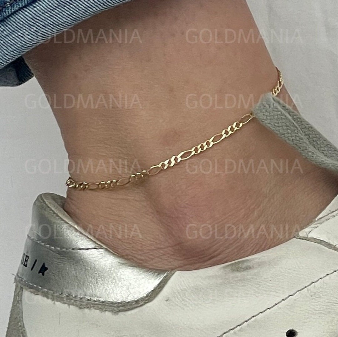 Vnox Gold Tone Chain Anklet for Women Men Teen,Stainless Steel Barefoot  Summer Beach Jewelry, Free Custom Engrave Ankle Bracelet