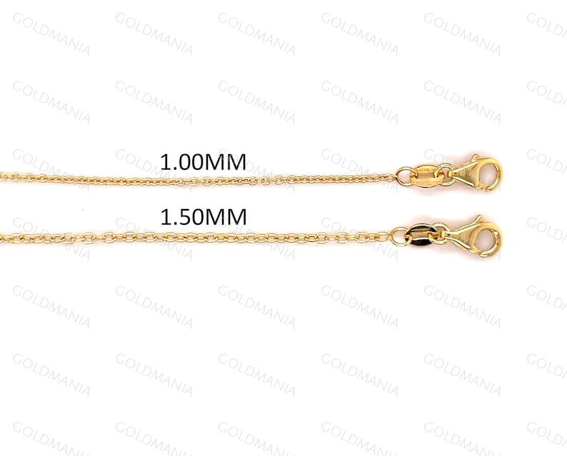 Collar con cadena de eslabones de oro amarillo macizo de 18 quilates: Joyería fina y delicada imagen 3