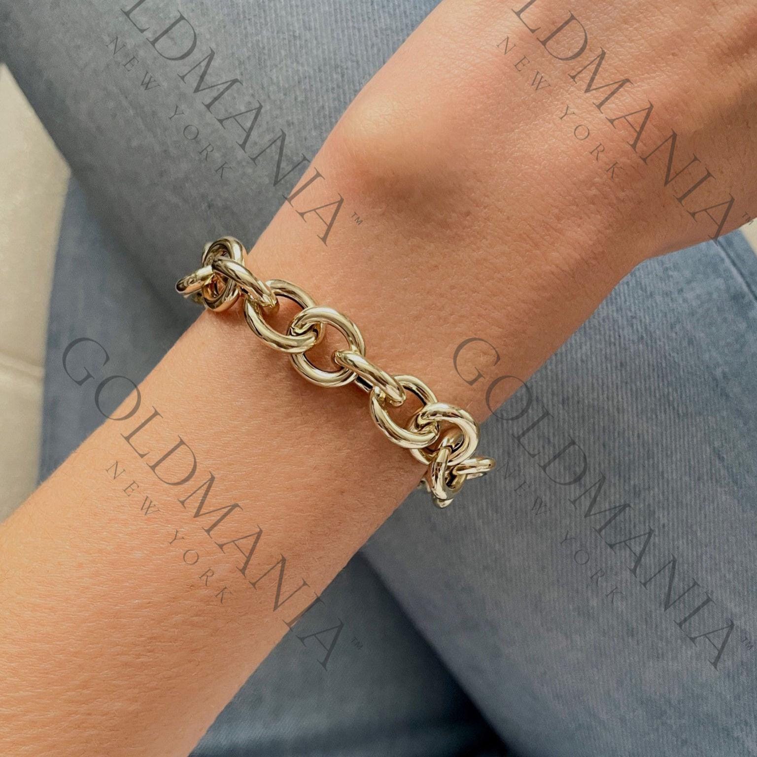 Gorjana Parker Bracciale A Maglie Per Donna - Placcato Oro E Argento, Chiusura A Clip, Lunghezza 18,4 Cm