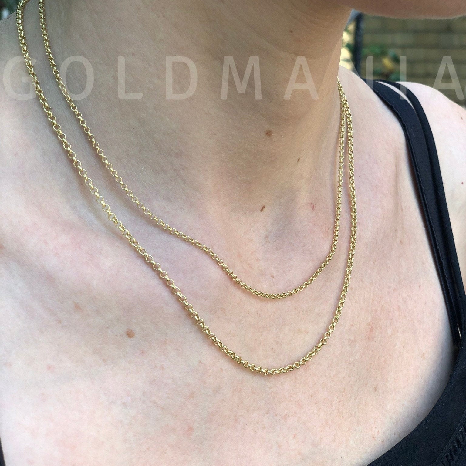 14K Yellow Gold Rolo Link Chain 