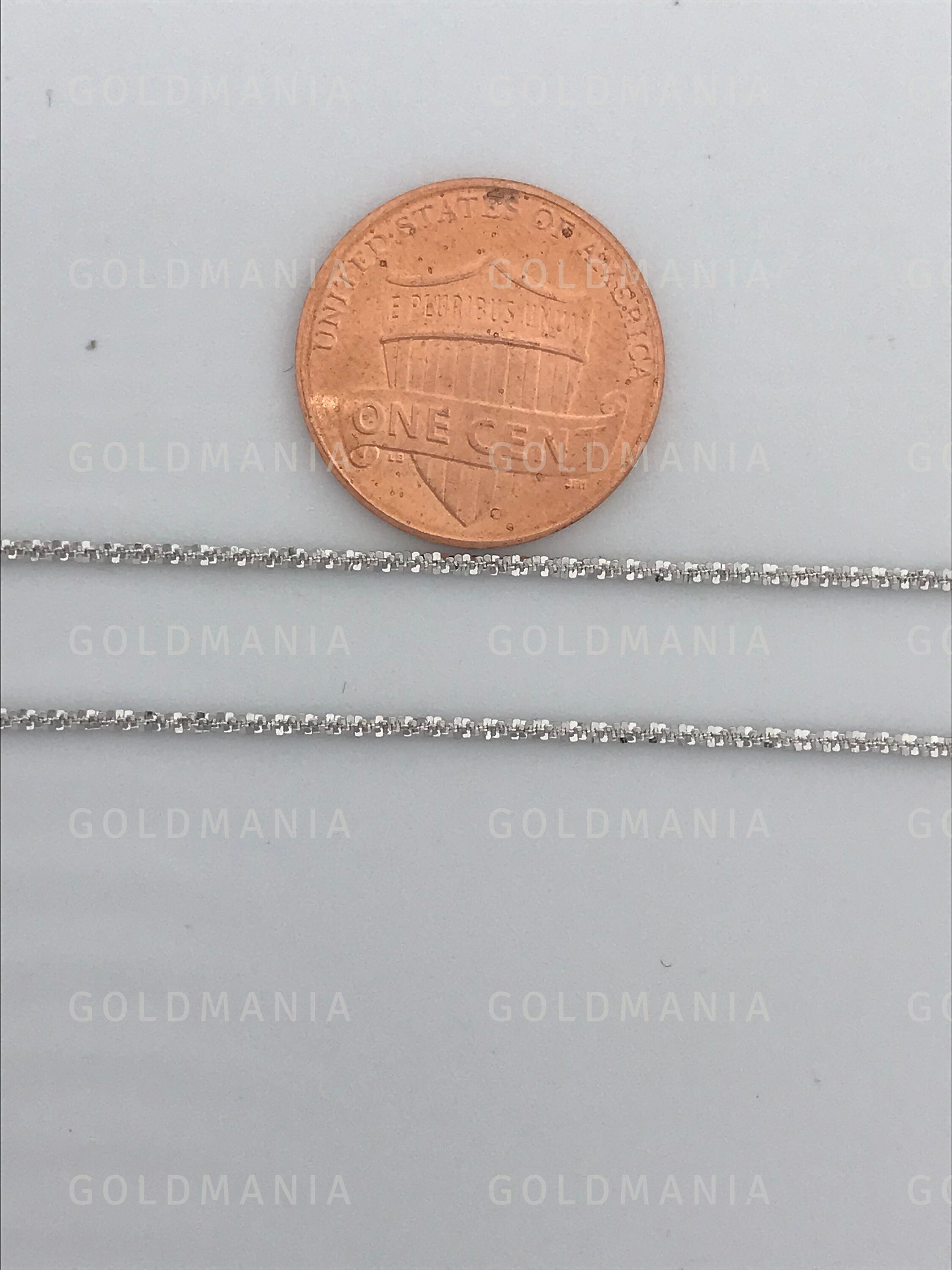 Solid 14K White Gold Sparkle Rope Chain Necklace 16 Etsy