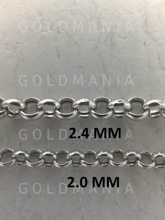 18 inch 20 inch 14K White Gold 1.5 Rolo Chain in 16 inch