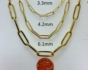 Halsband med gem i 14 karat gult guld: 3,3 mm - 6,1 mm tjockt