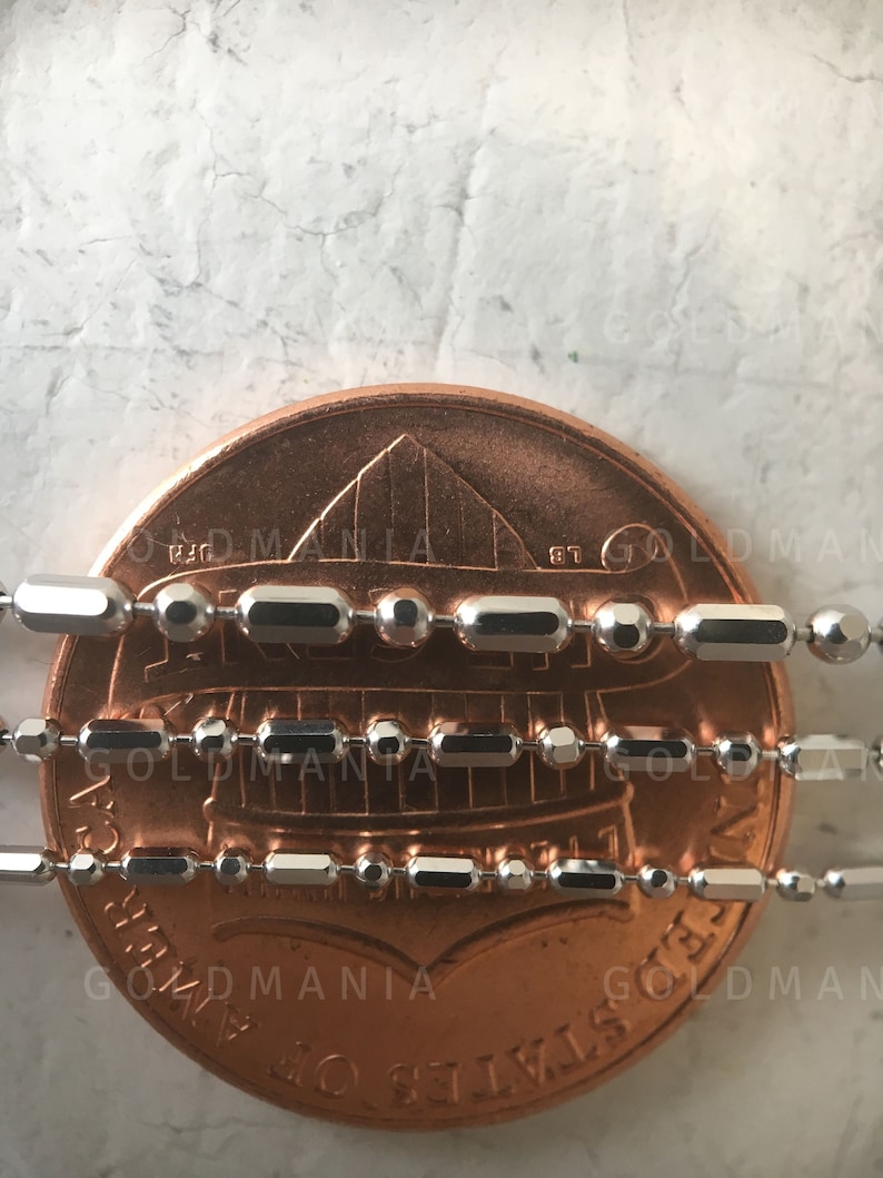 Naszyjnik z 14-karatowego białego złota z łańcuszkiem i sztabką: 1 mm 1,2 mm 1,5 mm zdjęcie 11