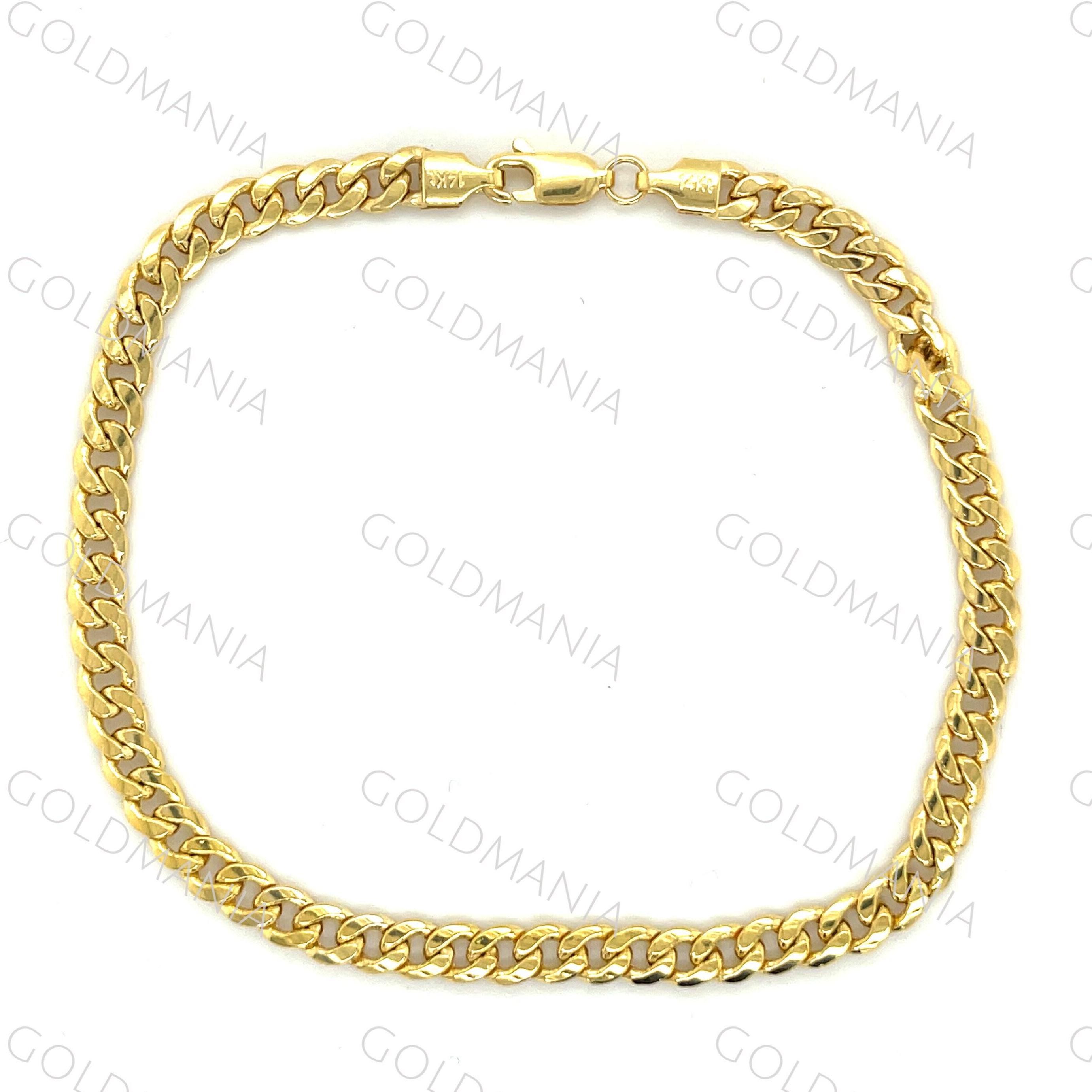 14K ゴールド マイアミ キューバン ブレスレット、14K 14K ゴールド マイアミ キューバン ブレスレット、14K