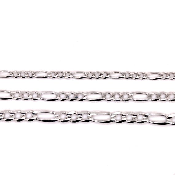 Catena Oro Giallo 22 Pollici Uomo Collana Figaro In Oro Giallo 14K Solido Italia - Lunghezza 22", Chiusura A Granchio, Per Uomo Collana Oro 14k Uomo - Foto 2