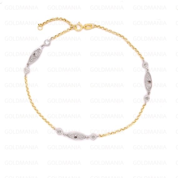 Two tone gold anklet sale