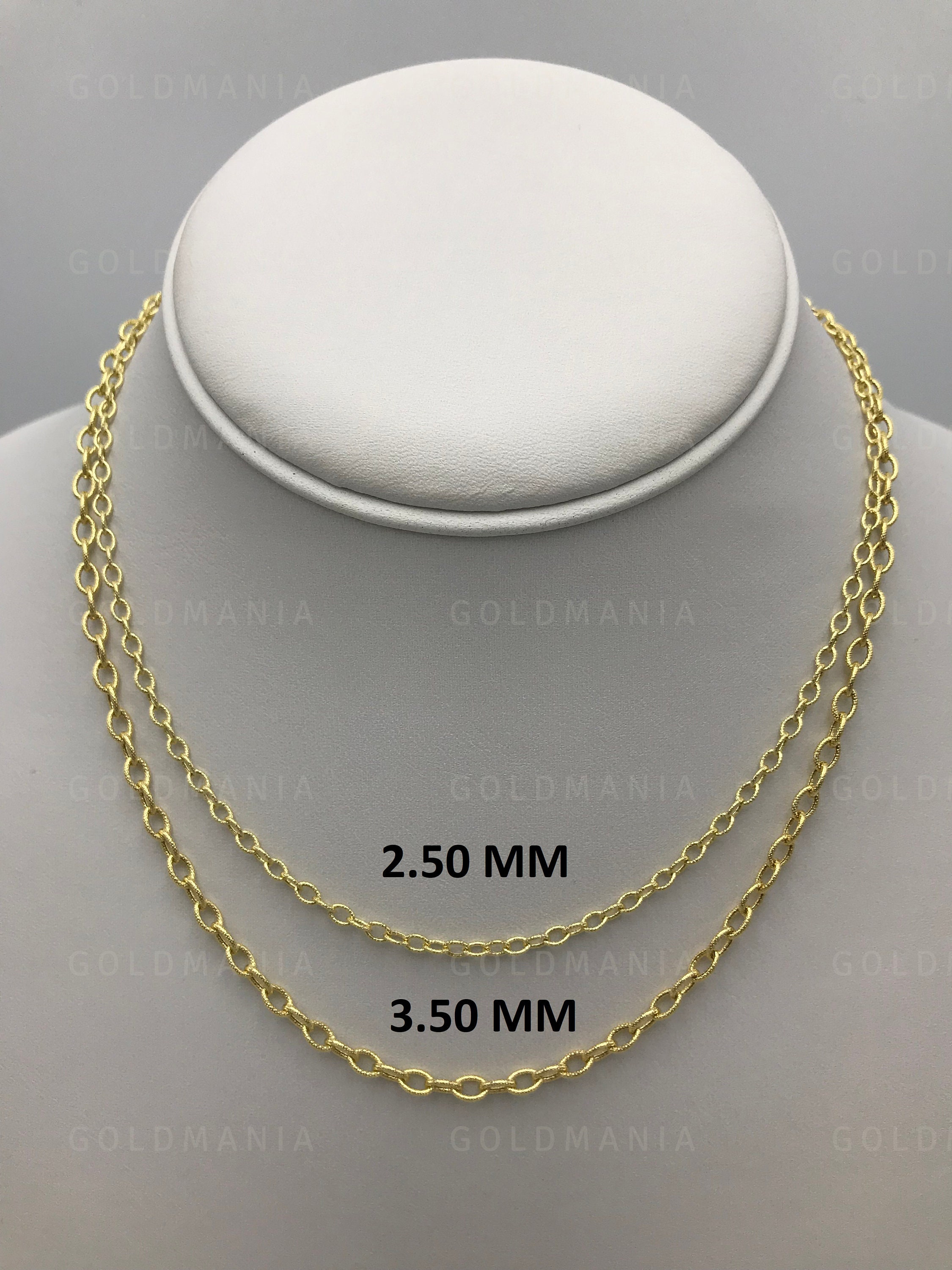 14K Yellow Gold Textured Oval Rolo 
