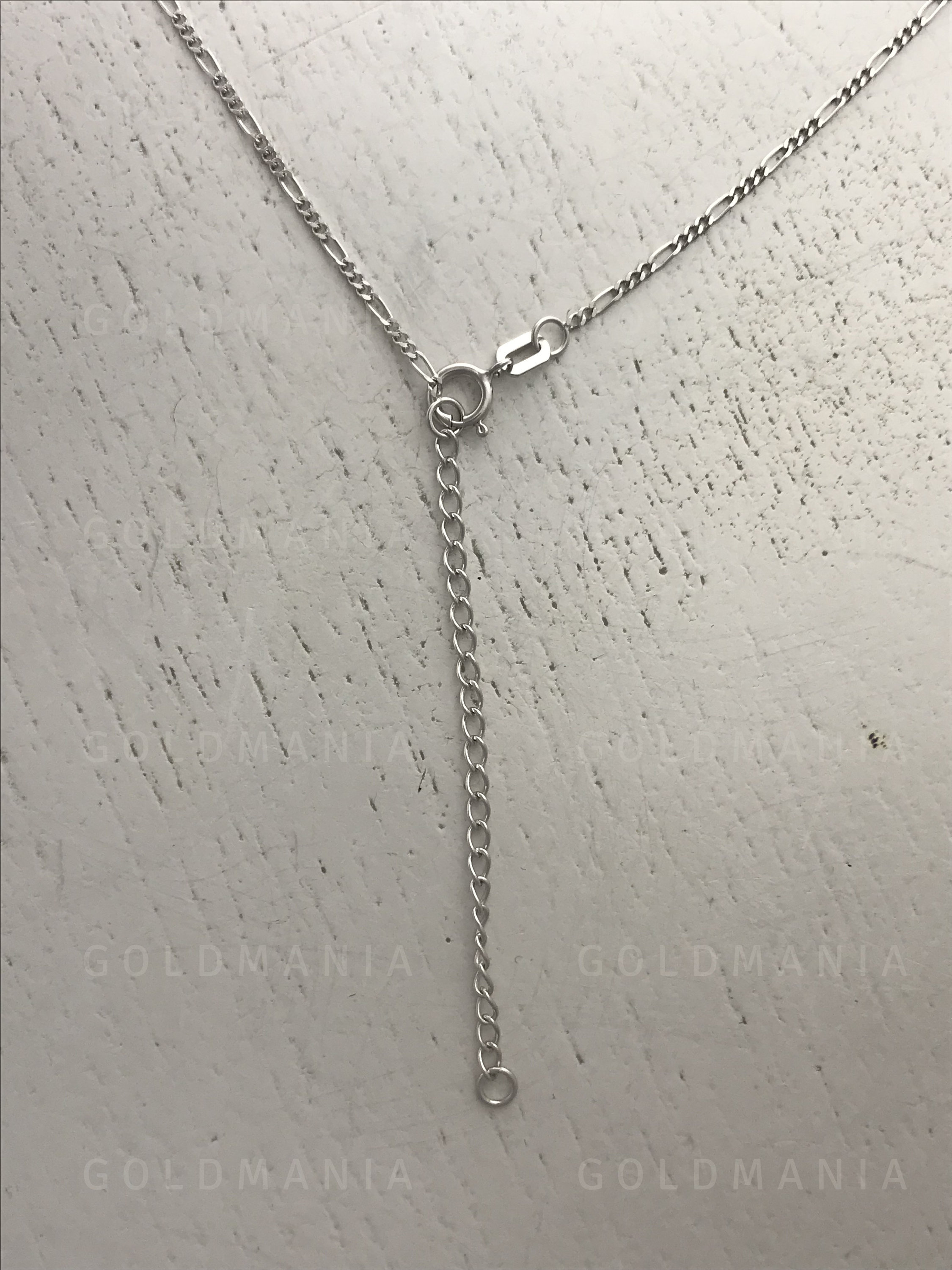 Solid 14K White Gold Figaro Chain 