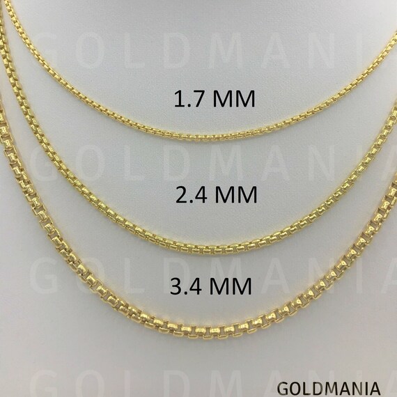 14k gold box chain 24 inch deals
