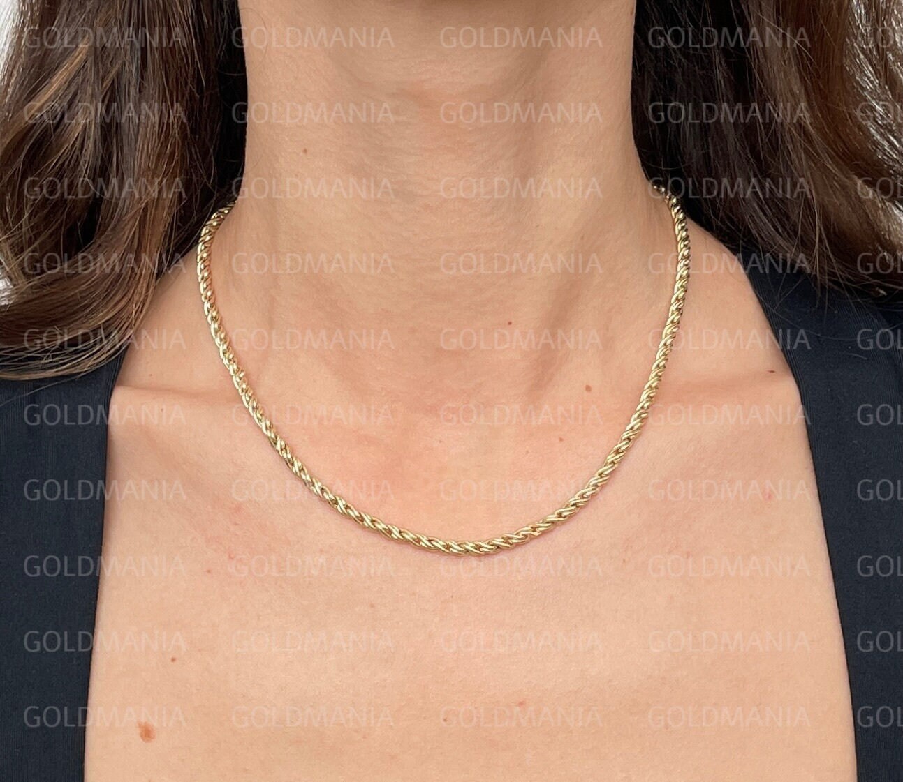 14K Yellow Gold Wheat Chain Necklace 17 