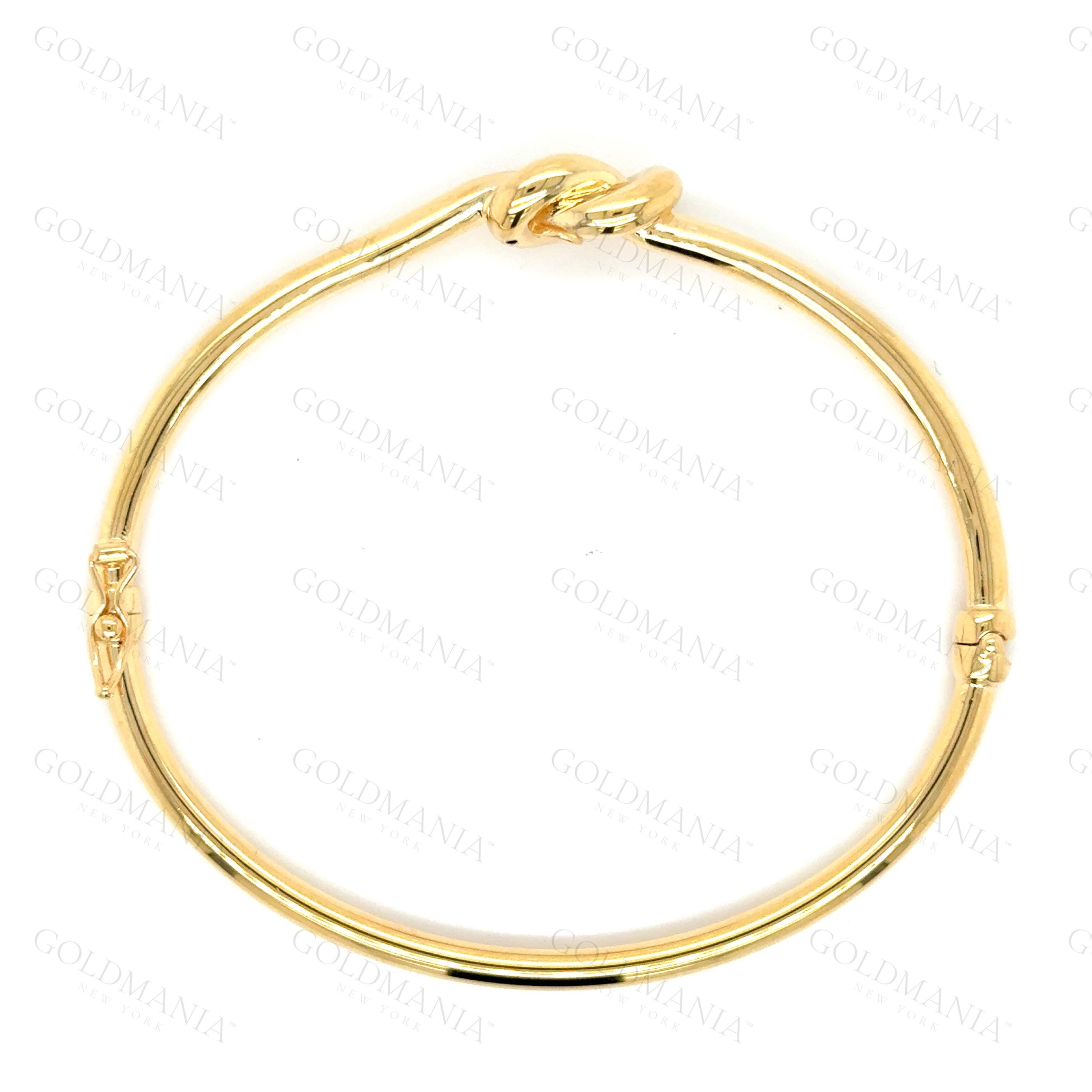 14K Gold Knot Bangle Bracelet - Love Knot, 7 Inch - Etsy Canada