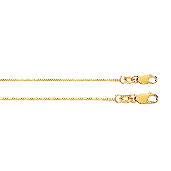 18K Solid Yellow Gold Box Chain 