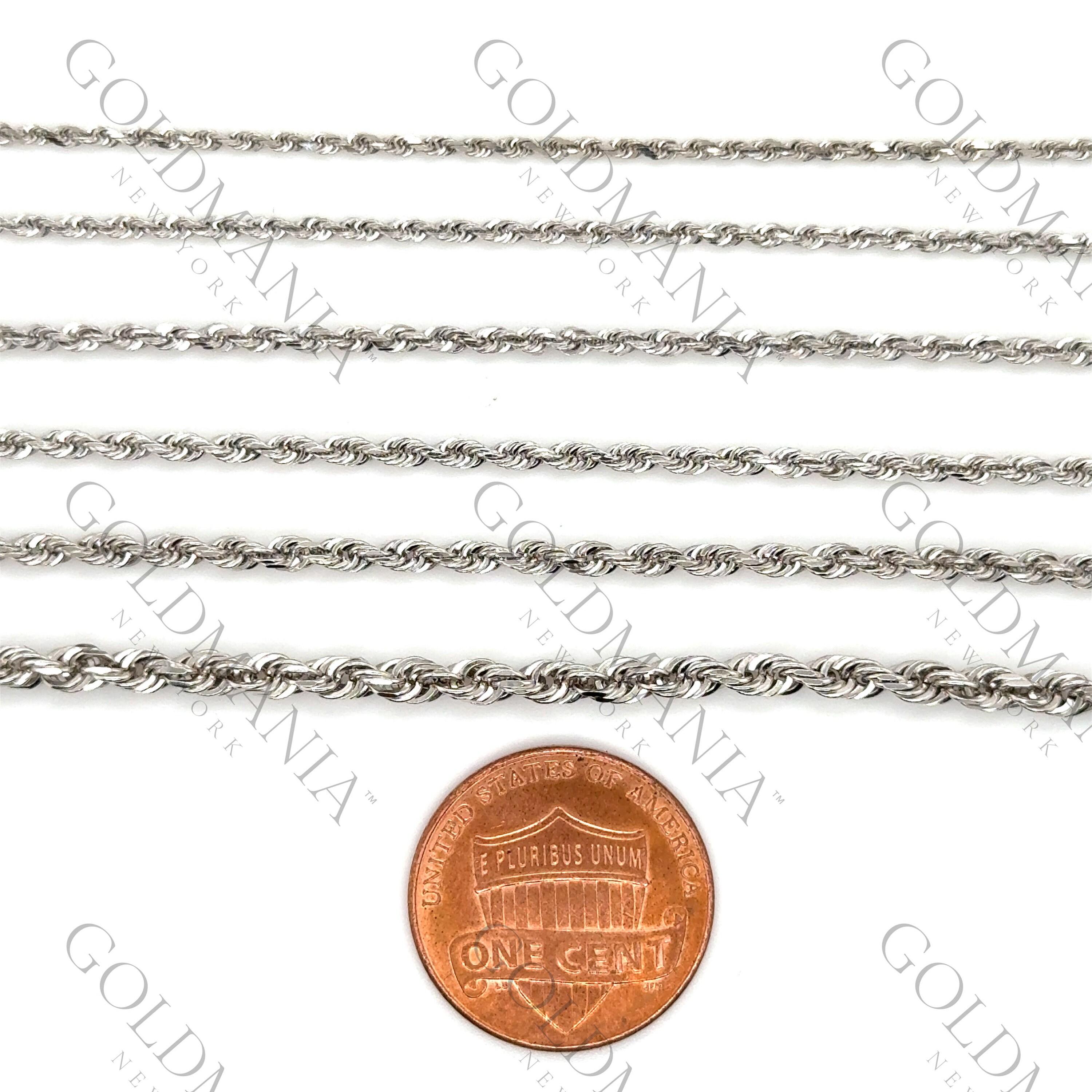 Collana In Oro Italiano Autentico Con Catena A Corda In Oro Giallo 14k Completamente Massiccio, Taglio Diamante, 16"-30" Pollici, 1 MM-12 MM - Italia - Foto 9