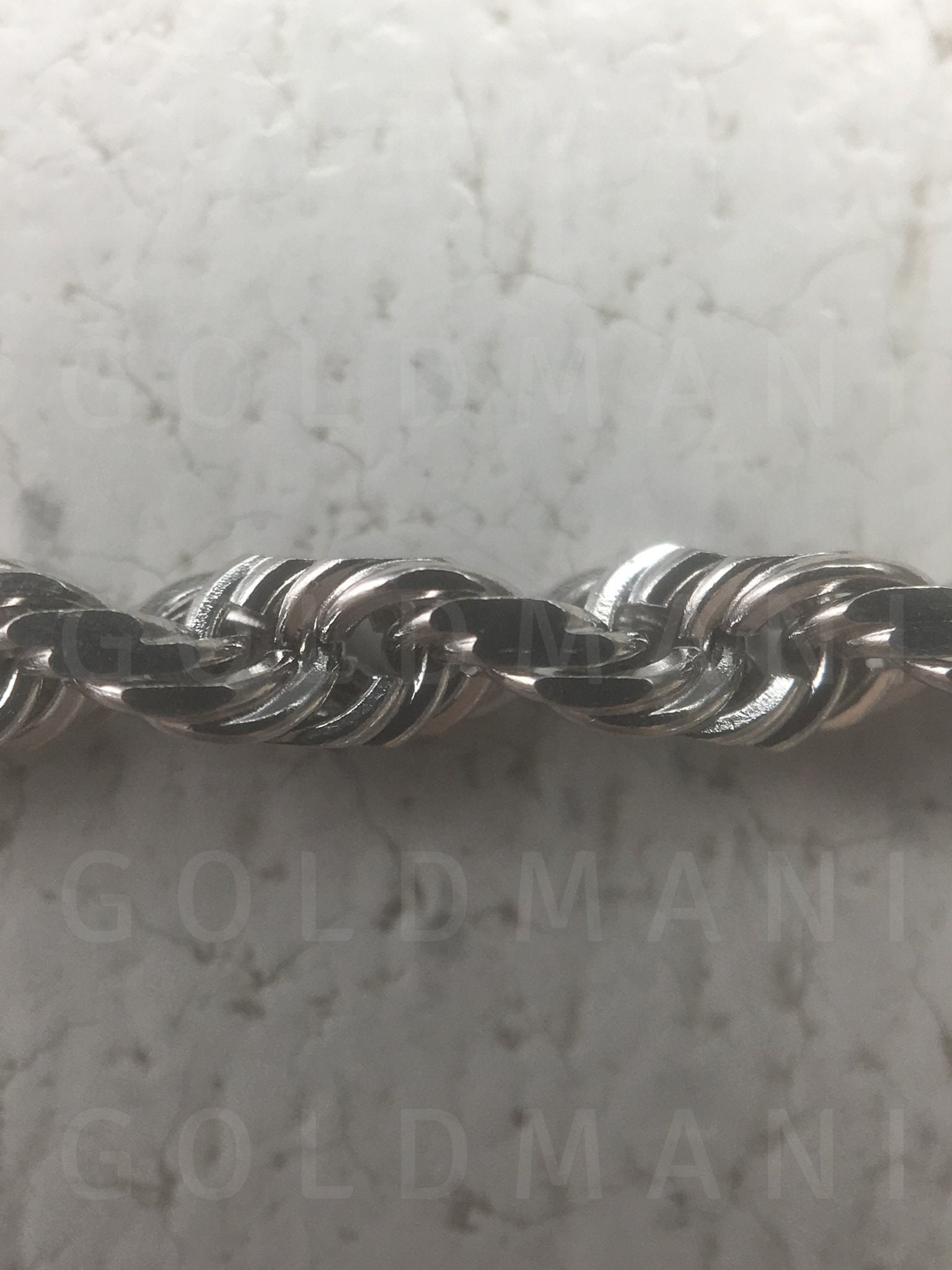 14K Solid White Gold Diamond Cut Rope Chain Bracelet 7 - Etsy