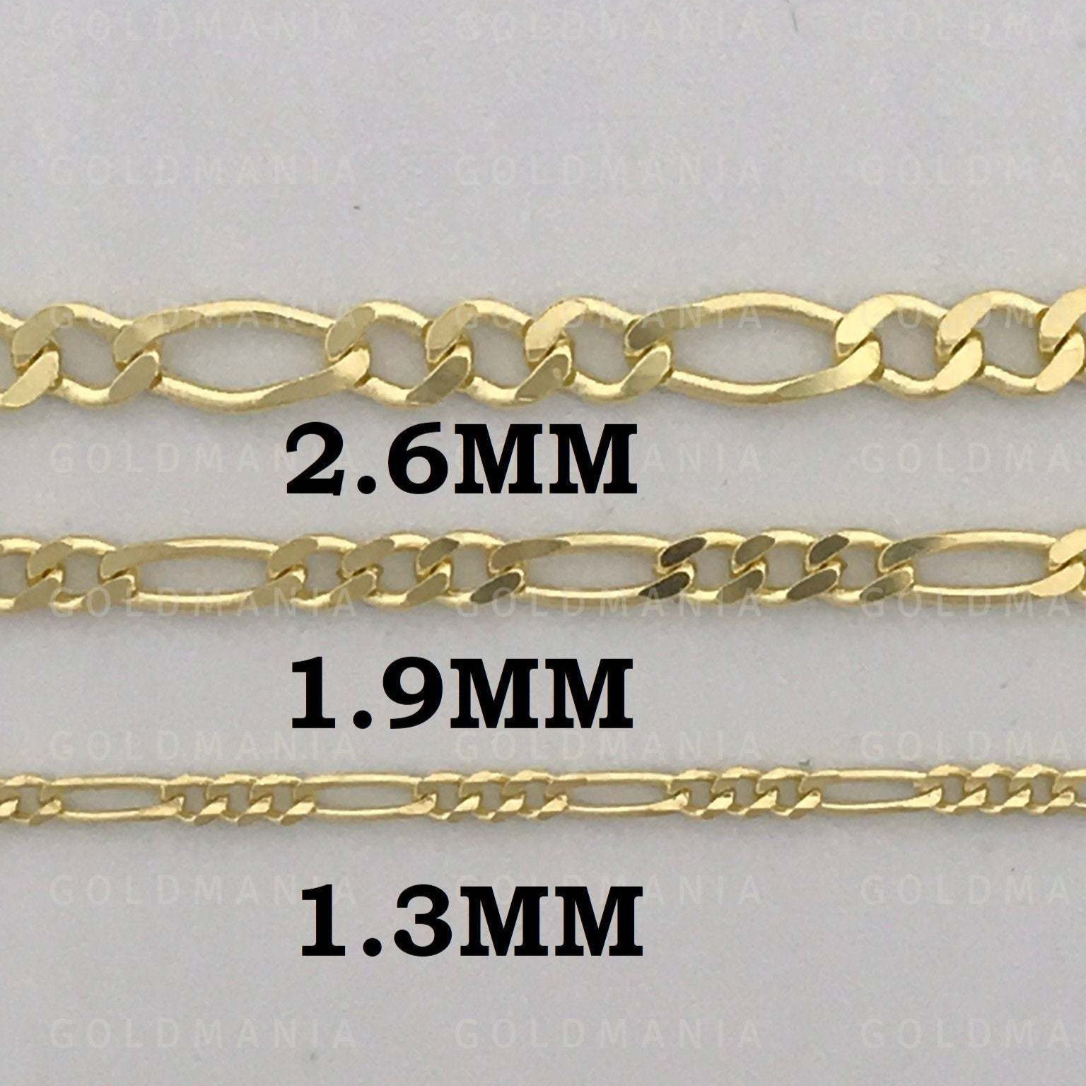 14K Solid Yellow Gold Figaro Chain Anklet, 10" Inch, 1.3MM 1.9MM 2.6MM Thick, Real Gold Anklet, Ankle Bracelet, Ankle Jewelry, Women