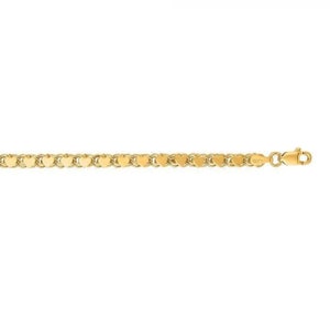 14K Solid Gold Heart Link Chain Bracelet, 5.5&quot; 7&quot; Inch, 3mm Thick, Real Gold Bracelet, Heart Bracelet, Women Girls