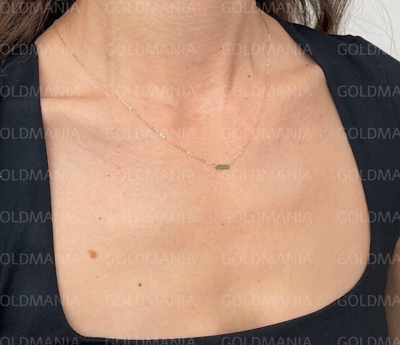 14K Yellow Gold Small Bar Chain 