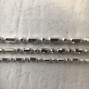Naszyjnik z 14-karatowego białego złota z łańcuszkiem i sztabką: 1 mm 1,2 mm 1,5 mm zdjęcie 10