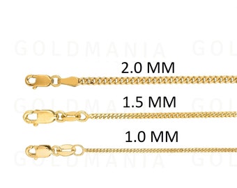 Solid 10 Karat Gold Curb Chain - Etsy