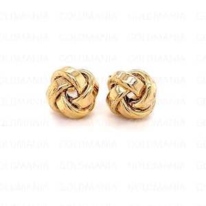 14K Yellow Gold Love Knot Stud Earring Set, 10 mm Thick, Real Gold Earrings,  LoveKnots, Women Gold Earrings, Small Stud Earrings