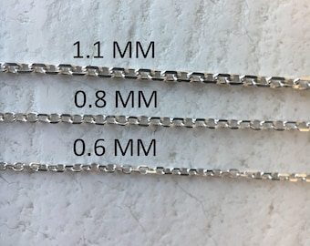 14K Weißgold Diamantschliff Kabelkette: dünnes massives Gold