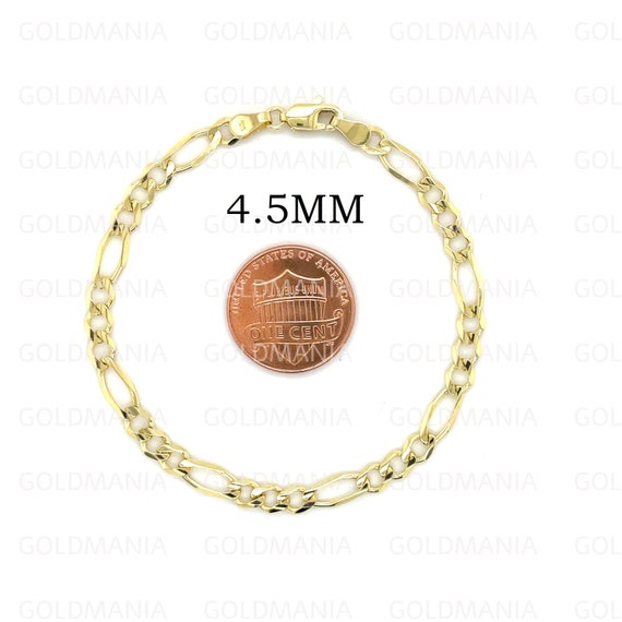 10K Oro Giallo Sottile 2mm Catena Figaro Bracciale O Cavigliera - Foto 9