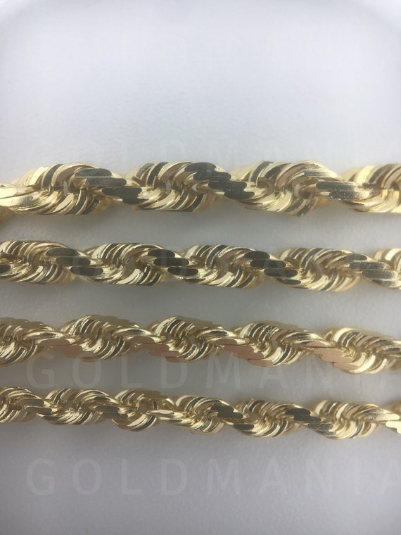 Gold Rope Chain Thickness Chart