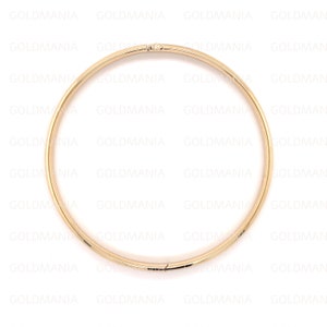 Bangle Bracelet 10K Yellow Gold, 7 Inch, 5mm Thick, Real Gold Bangle, Polished Gold Bangle, Women Gold Bracelet, Stackable image 8