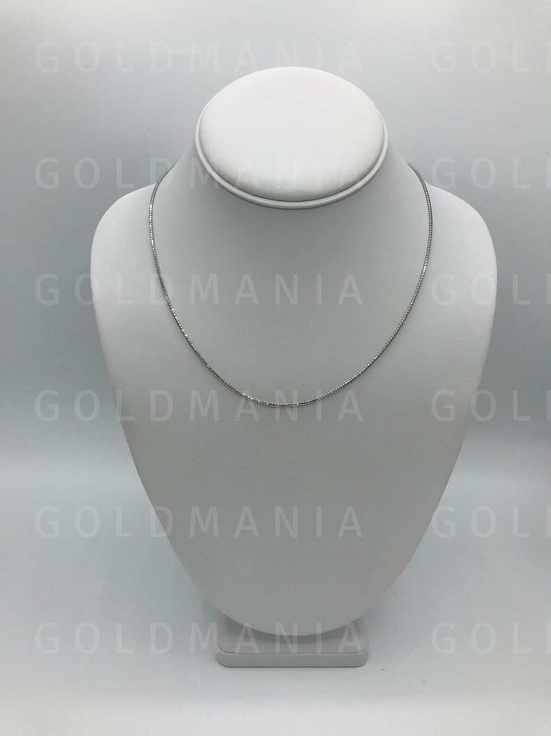 Solid 14K Gold Ice Box Chain Necklace 16 18 Etsy