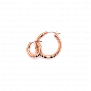 Örhängen i 14 karat roséguld: Polerat roséguld, 3 mm tjockt bild 11