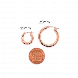 Örhängen i 14 karat roséguld: Polerat roséguld, 3 mm tjockt bild 10