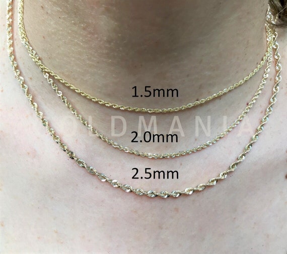 14k gold rope chain 18 inch 2mm outlet