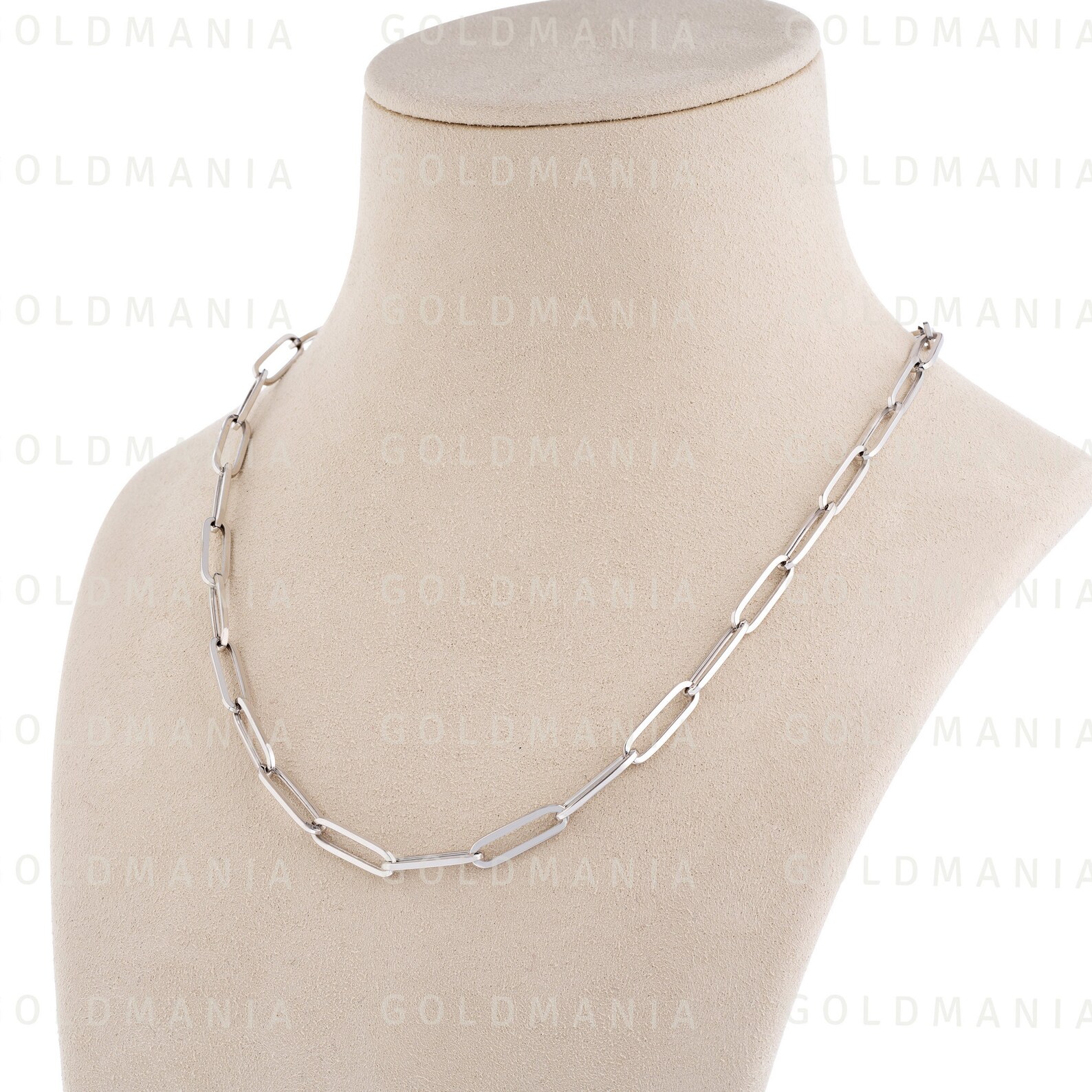 14K White Gold Paperclip Chain Necklace 18 20 Etsy