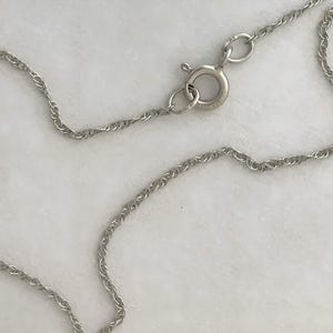 14K Solid White Gold Dainty Rope Chain Necklace, 16" 18" 20" Inch, 1mm Thick, Dainty Real Gold Chain, Thin Gold Chain, Women Gold Chain