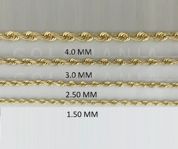 Buy 14k Yellow Gold Solid 3mm Diamond Cut Rope Chain Bracelet, 7