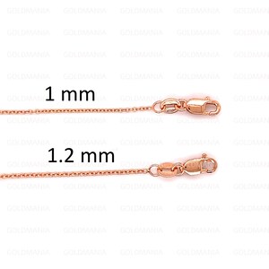 14K Solid Rose Gold Round Link Chain Necklace: Thin Real Gold 16-20” image 9