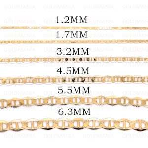 14K Solid Yellow Gold Mariner Link Chain Necklace, Real Gold Chain, Solid Gold Mariner, Women Gold Chain, Mariner Chain, Mariner Necklace