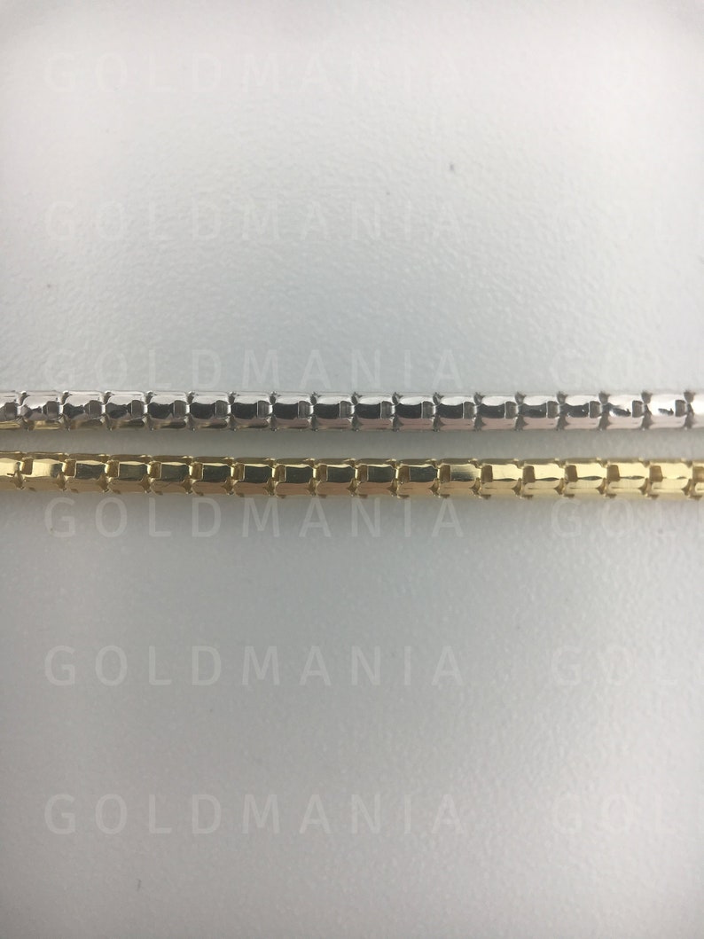 Solid 14K Gold Ice Box Chain Necklace 16 18 Etsy