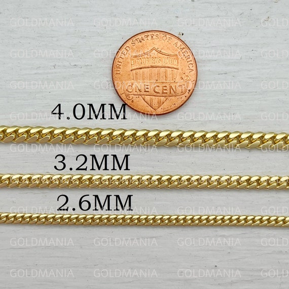 14K Solid Yellow Gold Miami Cuban Link 