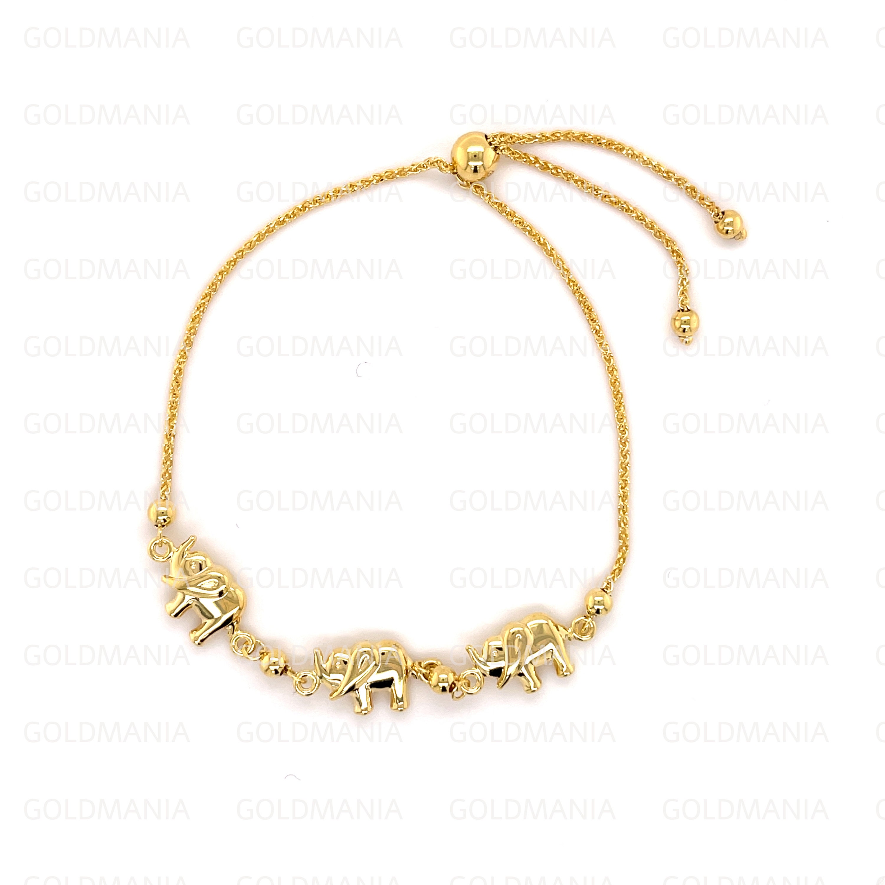 14kt Tri-Colored Gold Elephant Bracelet , , default | Elephant bracelet, Gold  elephant, Elephant jewelry