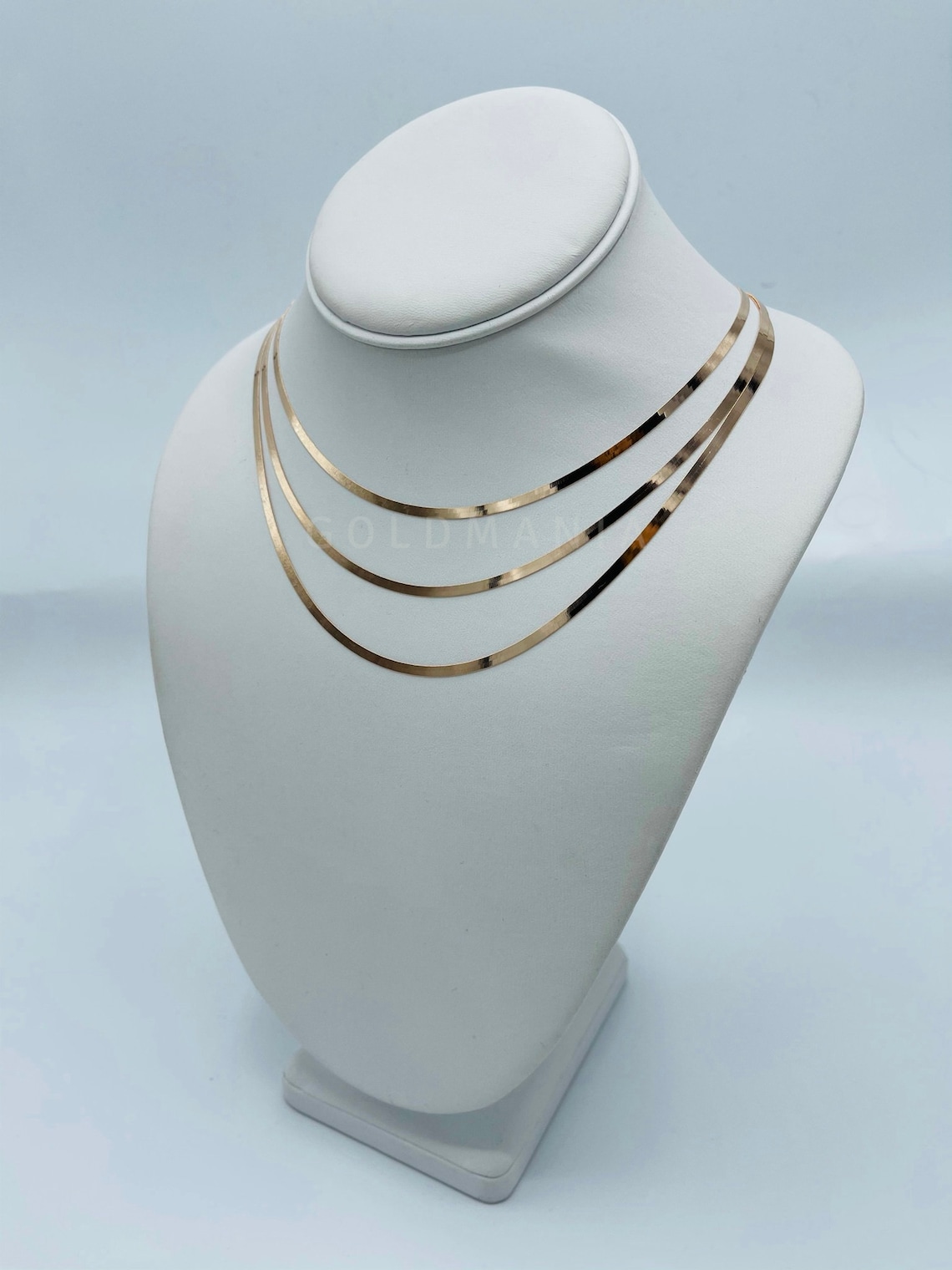 14K Solid Rose Gold Herringbone Chain Necklace 16 Etsy