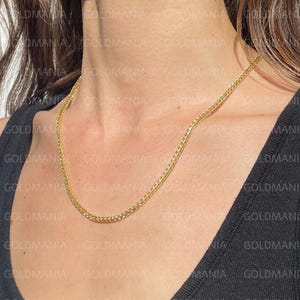 14K Solid Gold Franco Chain, 20&quot; 22&quot; 24&quot; Inch, 3.1 mm Thick, Real Gold Chain, Sturdy Heavy Chain