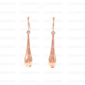 14K Rose Gold Teardrop Earring Set, Real Rose Gold Earrings, Tear Drop Earrings, 14K Rose Gold Drop Earrings, Small Rose Gold Earrings Women