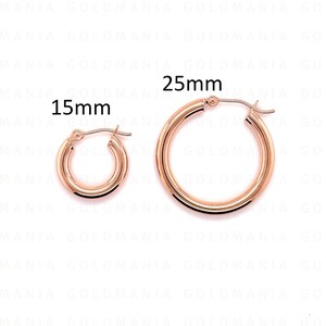 Örhängen i 14 karat roséguld: Polerat roséguld, 3 mm tjockt bild 1