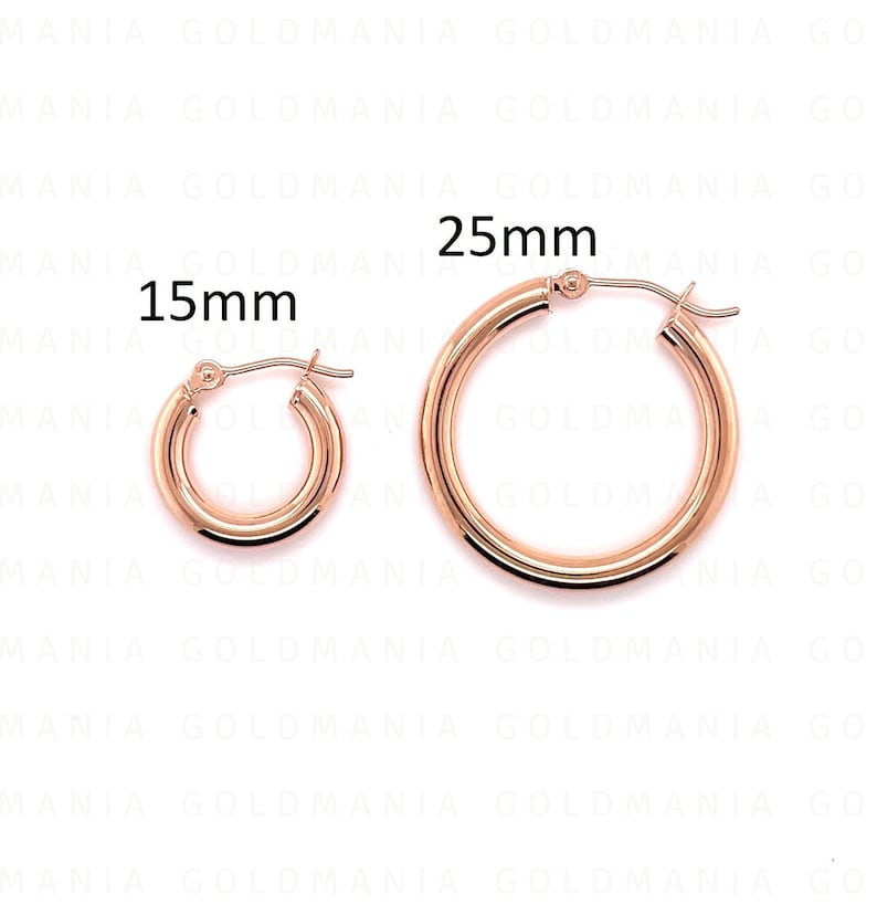 Örhängen i 14 karat roséguld: Polerat roséguld, 3 mm tjockt bild 1