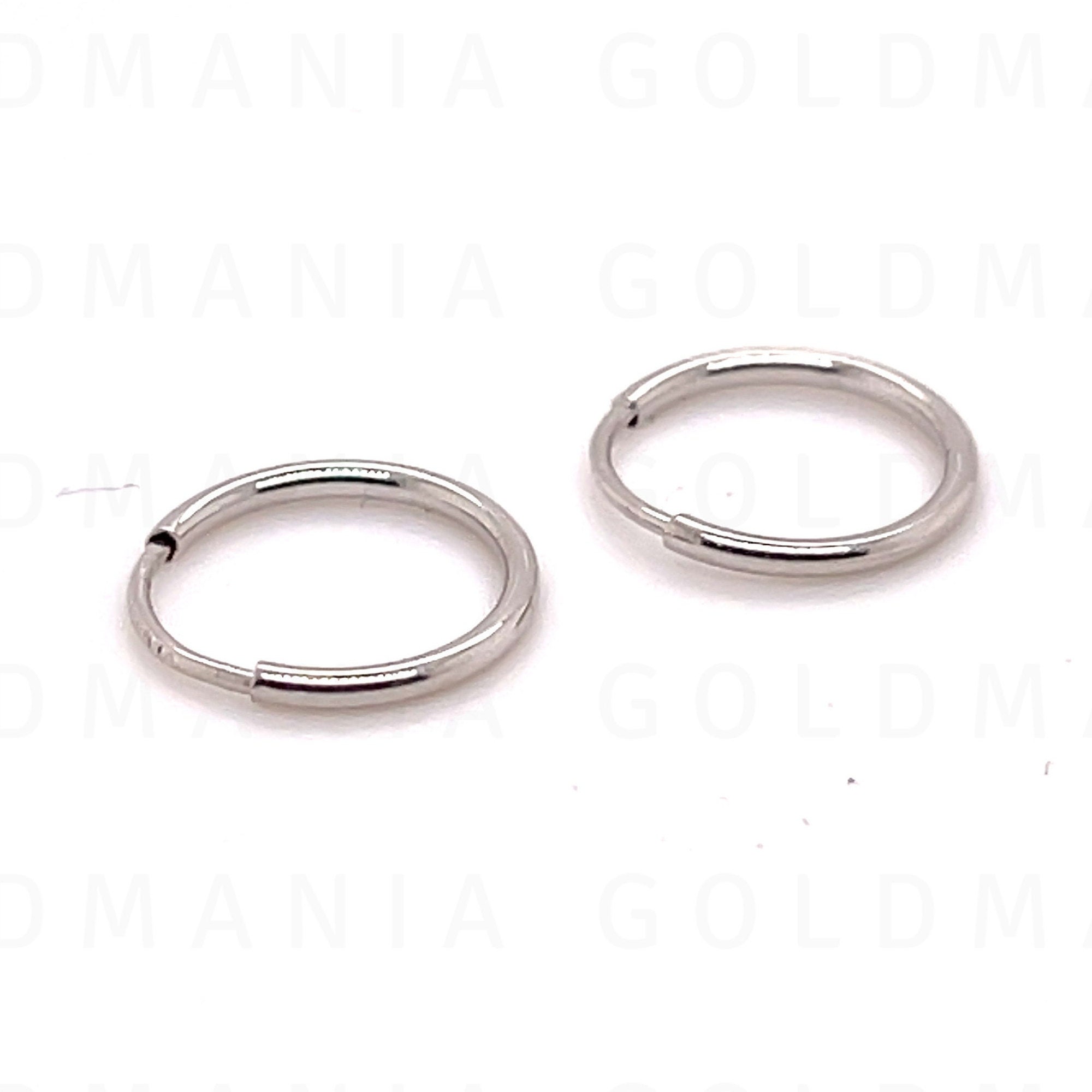 10mm 14K White Gold Endless Hoop Earrings Endless Gold Hoop | Etsy