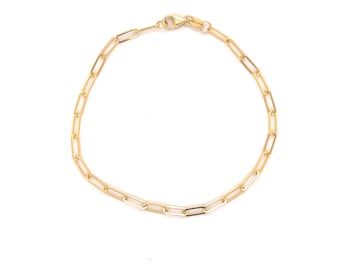 Bracciale a catena a graffetta in oro giallo massiccio 10 carati - 7 pollici (17,8 cm) 2,5 mm