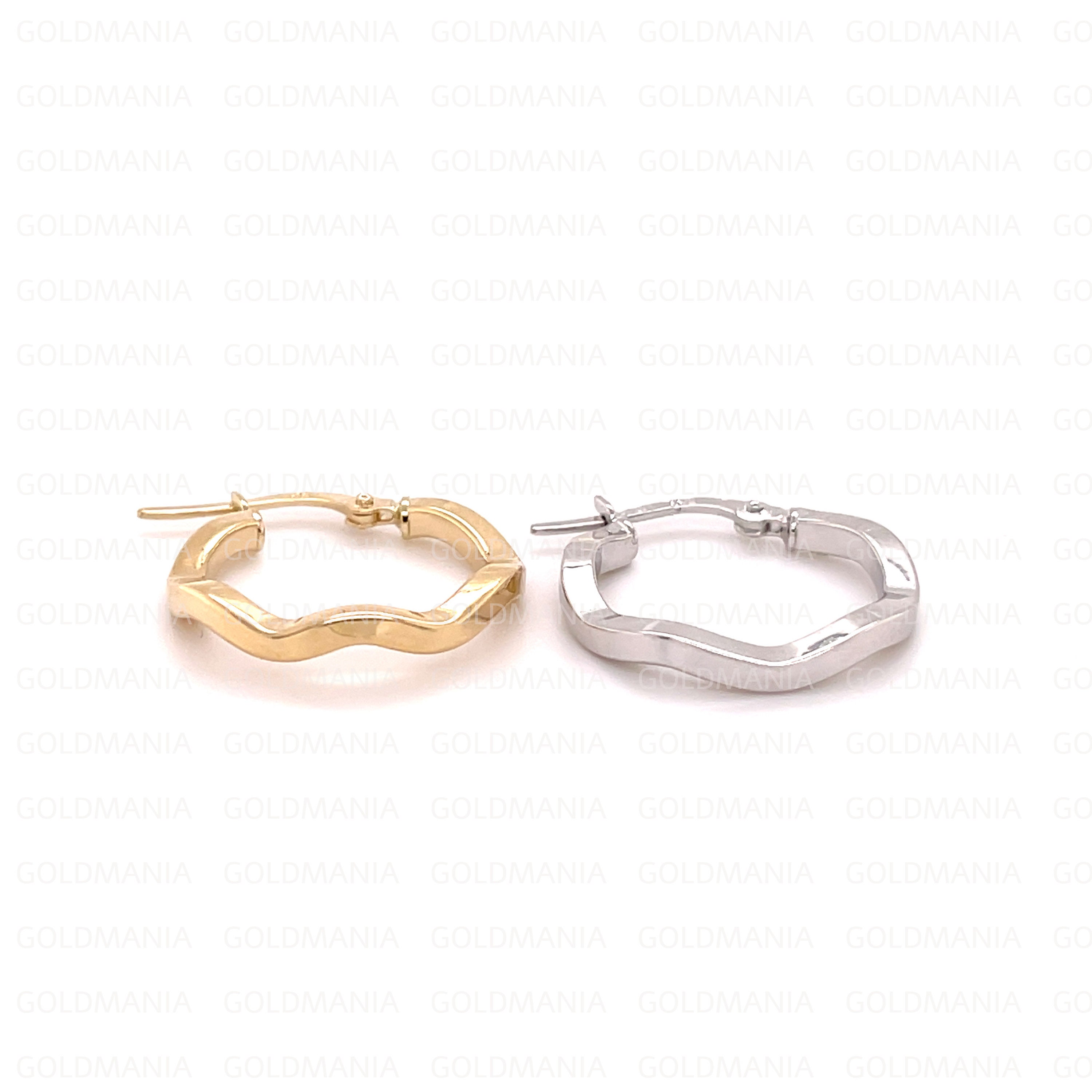 14Kホワイトゴールド ツイストフープピアスセット - 15mm - Etsy 日本
