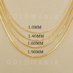 1.0mm Solid Snake Chain Necklace in 14K Gold - 20